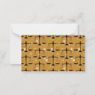 Justice Symbol Balanced Scales Golden Glitter Card