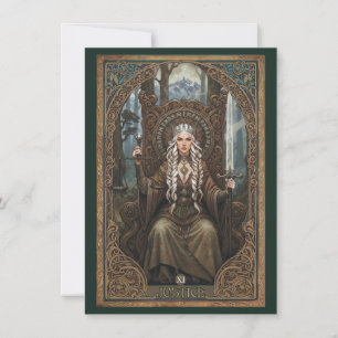 Justice Tarot Art Flat Thank You Card