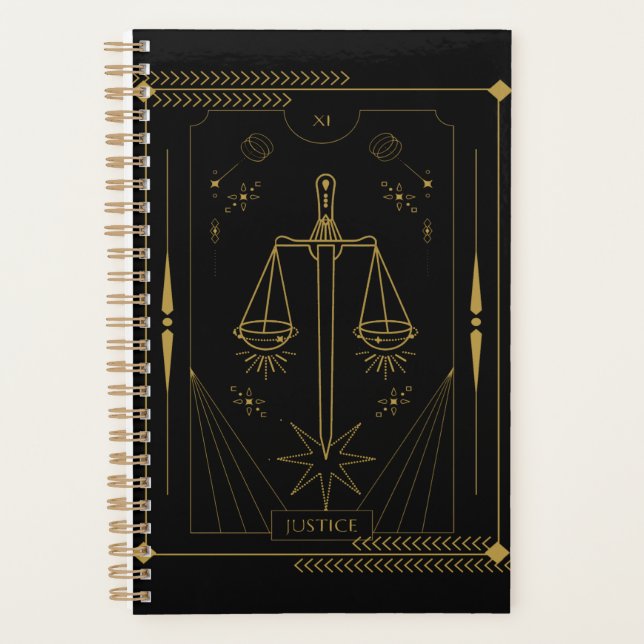 Justice Tarot card art Planner (Front)
