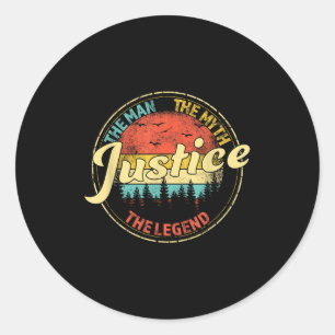 Justice The Man The Myth The Legend D Name Classic Round Sticker