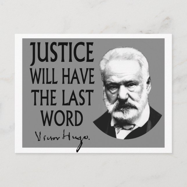 Justice will have the last word postcard (Front)