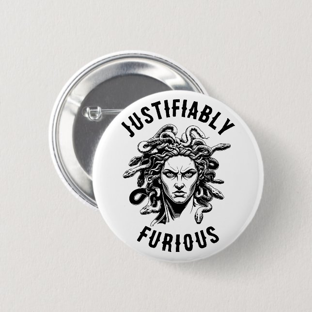 Justifiably Furious feat. Medusa 2 Inch Round Button (Front & Back)
