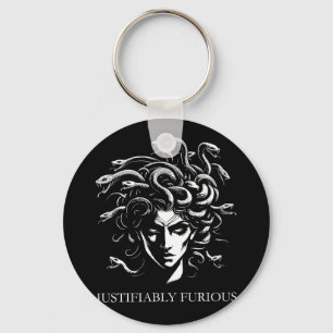 Justifiably Furious Medusa Greek Mythology Feminis Keychain