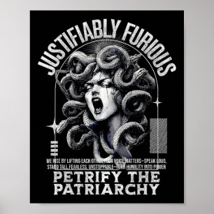 Justifiably Furious Medusa Greek Mythology Feminis Poster