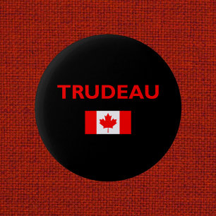 Justin Trudeau Canada Canadian Flag Dark 2 Inch Round Button