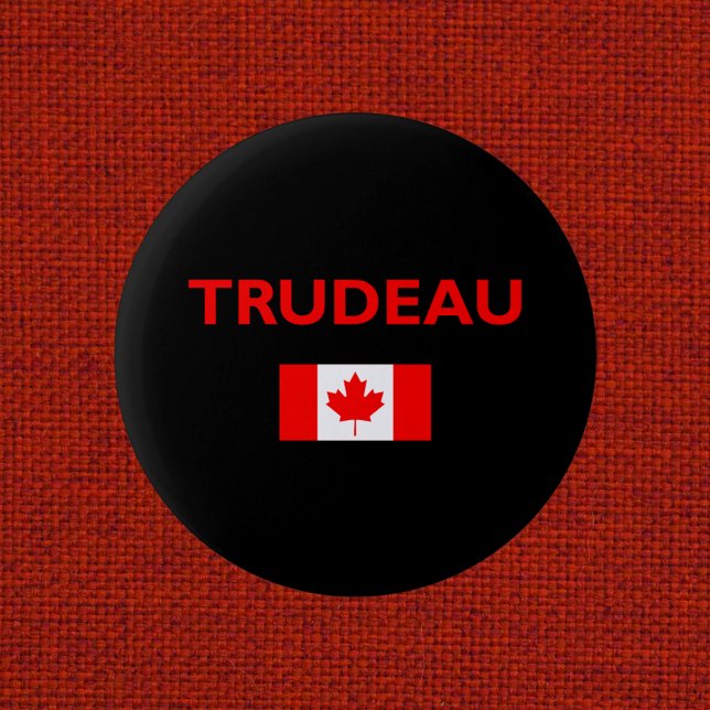 Justin Trudeau Canada Canadian Flag Dark 2 Inch Round Button (Creator Uploaded)