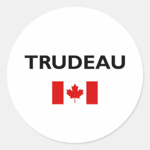 Justin Trudeau Canada Canadian Flag Light-Color Classic Round Sticker