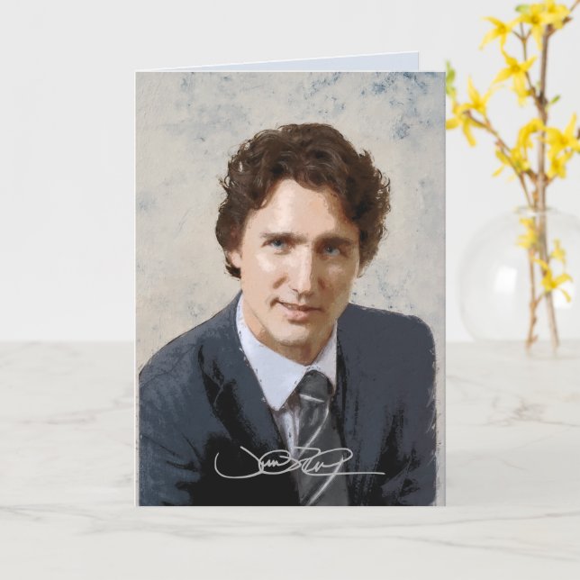 Justin Trudeau Card (Yellow Flower)