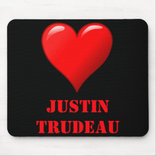 Justin Trudeau Cute Red Heart Love Red White Cool Mouse Pad