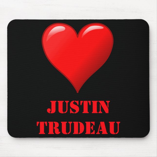 Justin Trudeau Cute Red Heart Love Red White Cool  Mouse Pad (Front)