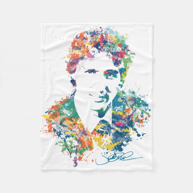 Justin Trudeau Digital Art Fleece Blanket (Front)