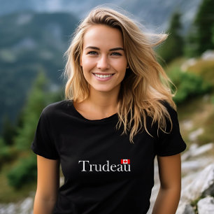 Justin Trudeau Official Canadian Flag Dark Color T-Shirt