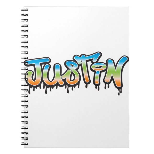 Justin Your Name graffiti Notebook (Front)