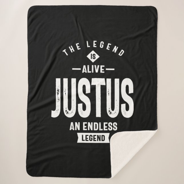 Justus Personalized Name Birthday Gift Sherpa Blanket (Front)