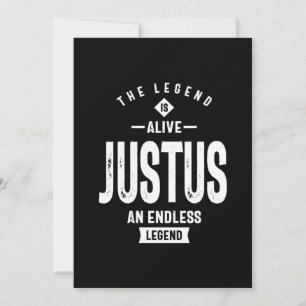 Justus Personalized Name Birthday Gift Thank You Card