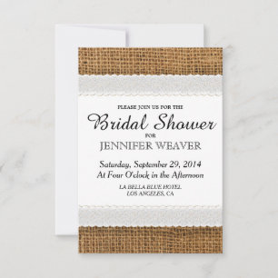 Jute and Lace Bridal Shower Invitations