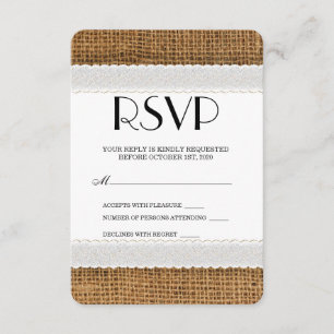 Jute and Lace RSVP Cards