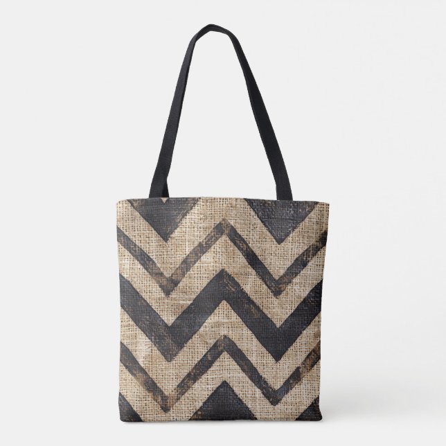 Jute Chevron Tote Bag (Back)