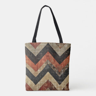 Jute Chevron Tote Bag