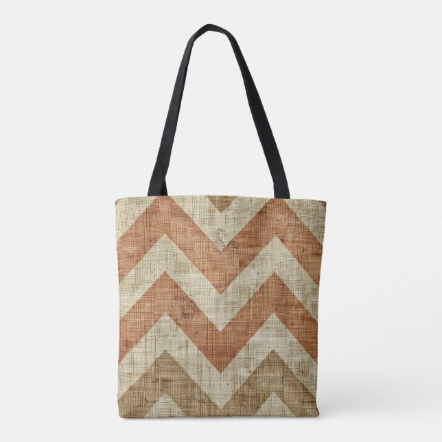 Jute Chevron Tote Bag (Back)