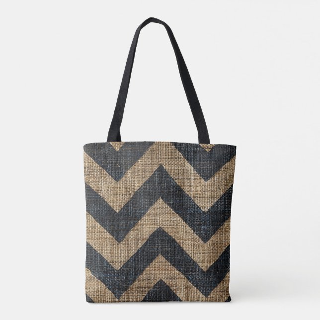 Jute Chevron Tote Bag (Back)