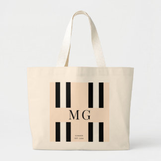 Jute shopper with initials Shopping bag, beach bag