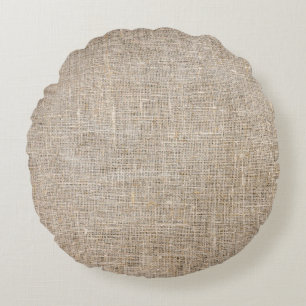 Jute Textile Round Pillow