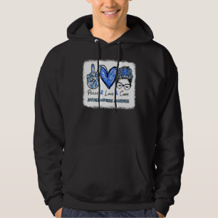 Juvenile Arthritis Awareness Blue Ribbon Peace Lov Hoodie