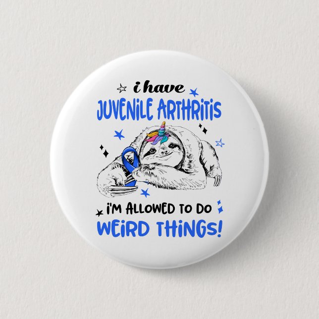Juvenile Arthritis Awareness Month Ribbon Gifts 2 Inch Round Button (Front)