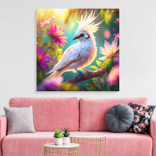 Juvenile Crested Blush Feather Dove Fantasy Bird Canvas Print