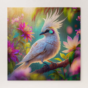 Juvenile Crested Blush Feather Dove Fantasy Bird Jigsaw Puzzle