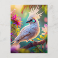 Juvenile Crested Blush Feather Dove Fantasy Bird