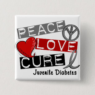 JUVENILE DIABETES 2 INCH SQUARE BUTTON