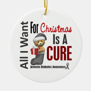 Juvenile Diabetes All I Want Christmas Ornaments