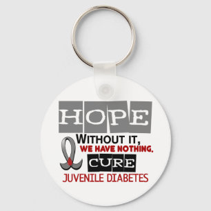 Juvenile Diabetes HOPE 2 Keychain