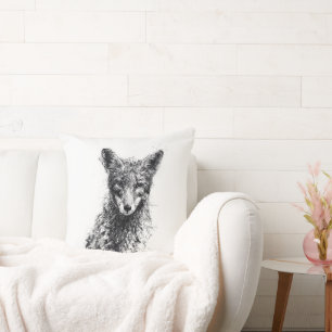 Juvenile Fox Throw Pillow