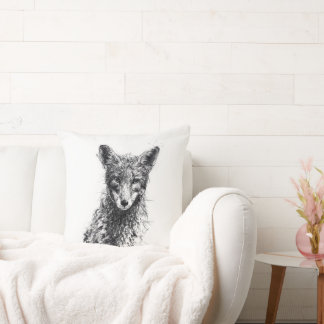 Juvenile Fox Throw Pillow