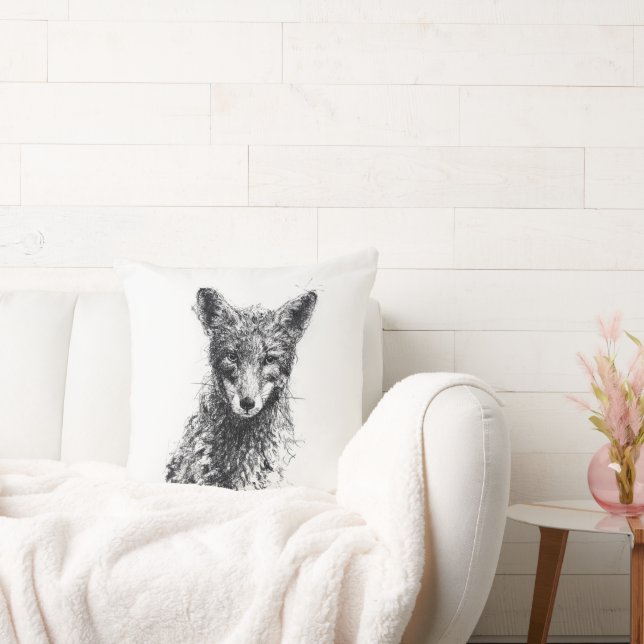 Juvenile Fox Throw Pillow (Couch)