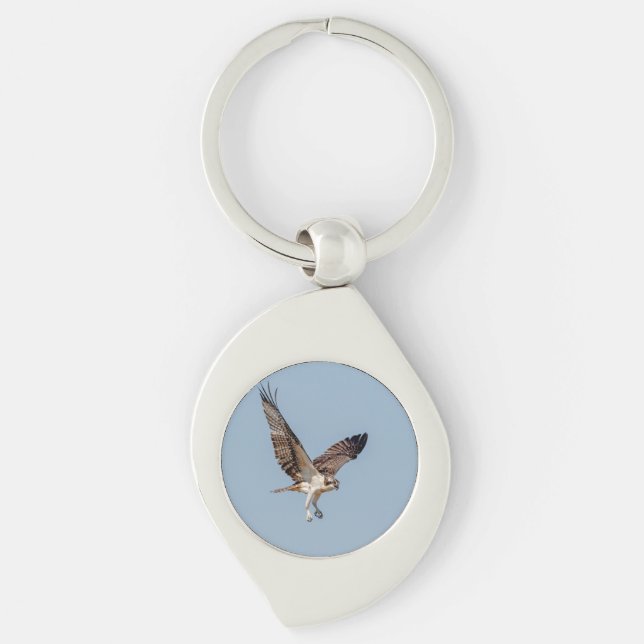 Juvenile Osprey in flight Keychain (Front)