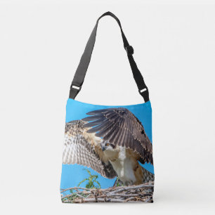 Juvenile Osprey in the nest Crossbody Bag