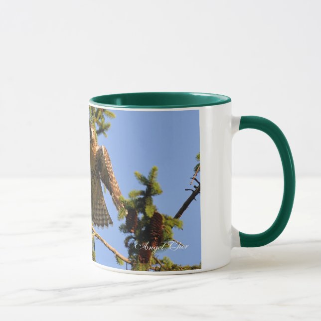Juvenile Red-Tail Hawk by Angel Cher Mug (Right)
