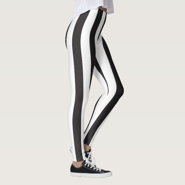Juventus Torino stripes football club Italy black  Leggings (Right)