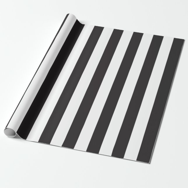Juventus Torino stripes football club Italy black  Wrapping Paper (Unrolled)