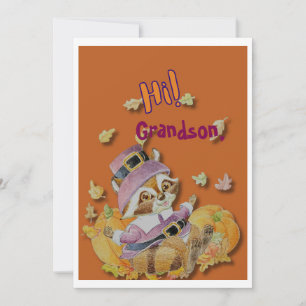 Juvinile Personalized Thanksgiving Holiday Card