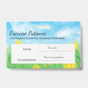 JW 2023 Convention Custom Name Exercise Patience Badge