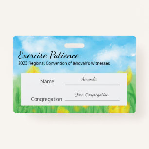 JW 2023 Convention Custom Name Exercise Patience Badge