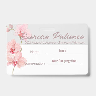JW 2023 Convention Custom Name Exercise Patience Badge