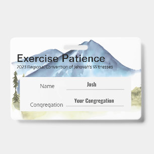 JW 2023 Convention Custom Name Exercise Patience Badge