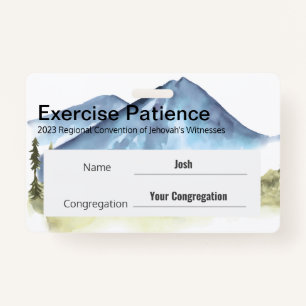 JW 2023 Convention Custom Name Exercise Patience Badge
