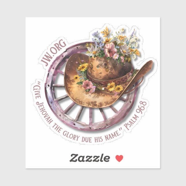 JW 2025 Année Texte Sticker Western Vinyl (Feuille)